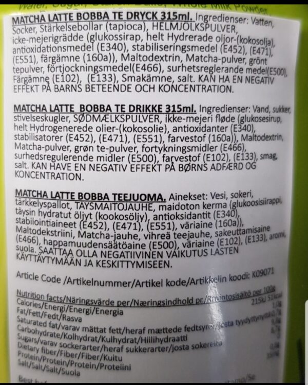 LADY BOBA - MATCHA BUBBLE TEA DRINK - HONG DA MA - Bild 3