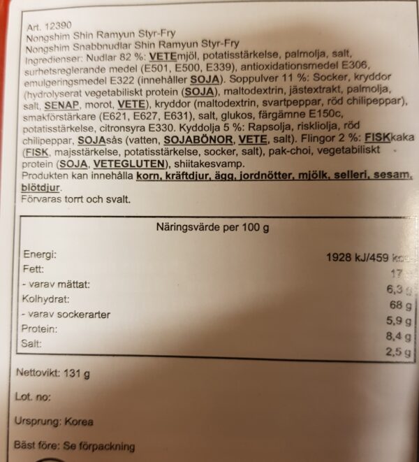 Nongshim Shin Ramyum Stir fry. Nudlar - Bild 3